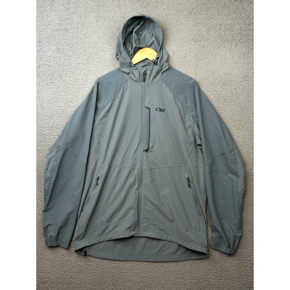 Outdoor Research Ferrosi Hooded Softshell Jacket Mens XL Gray Full Zip